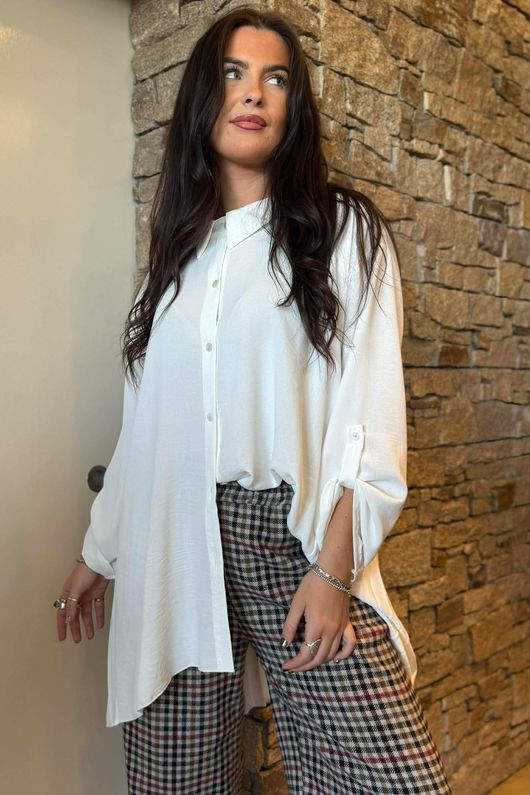 Suki Pleat Back Blouse White -